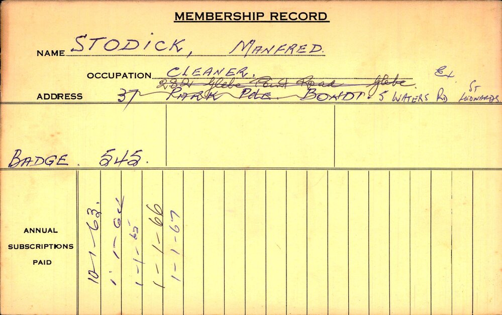 Members Records 1960-1967