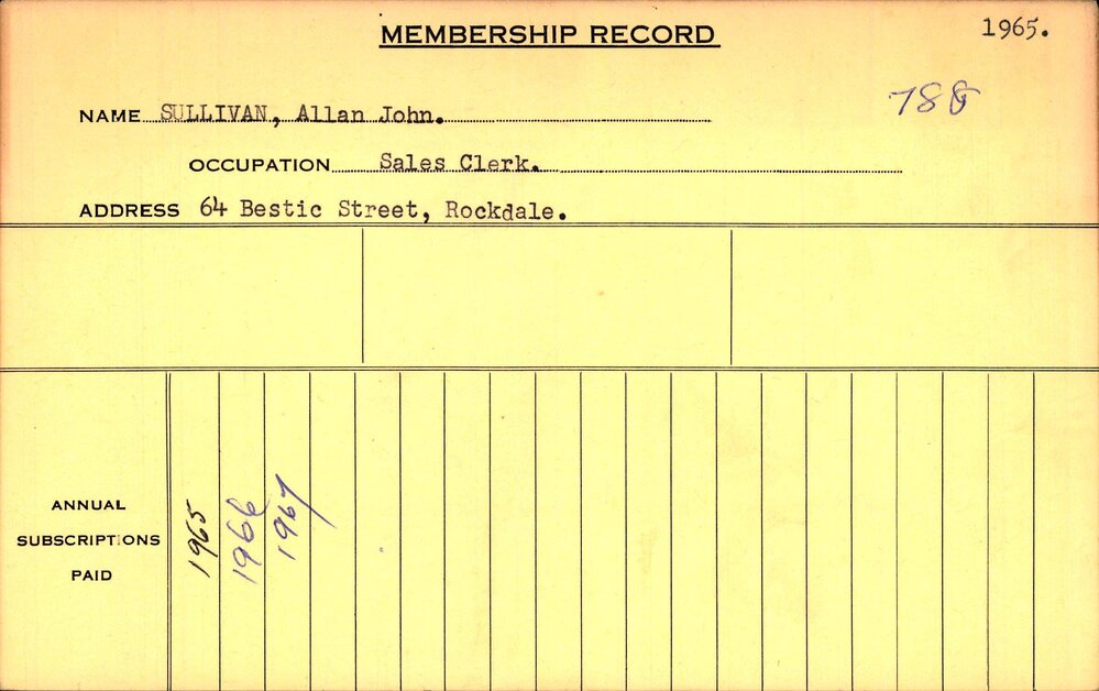 Members Records 1960-1967