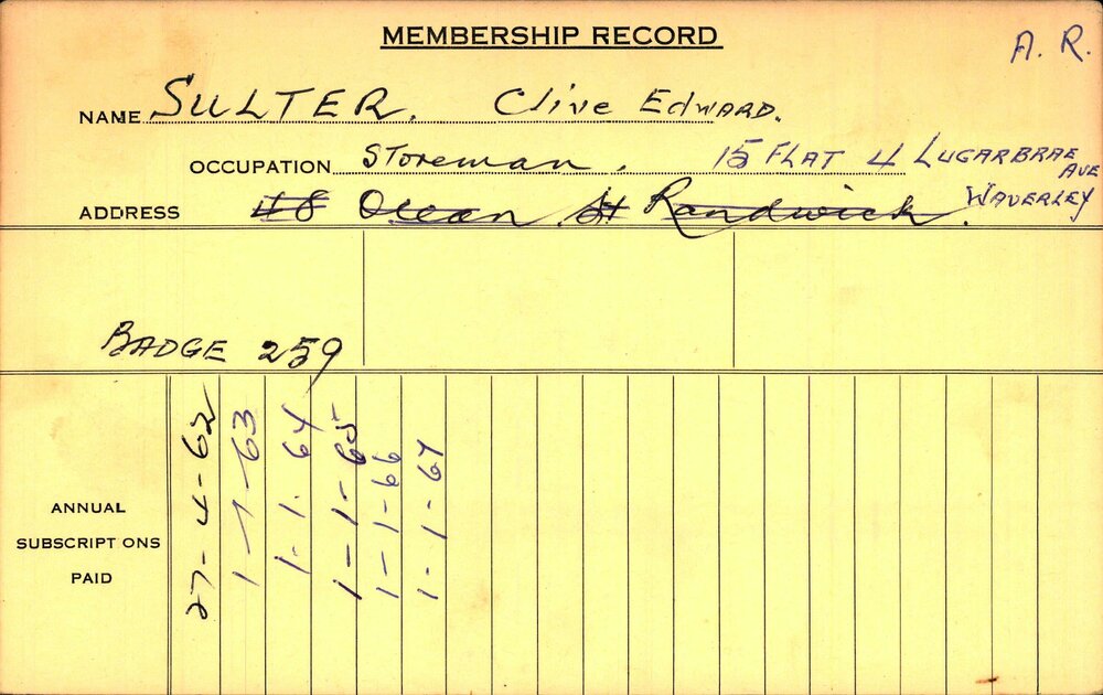 Members Records 1960-1967