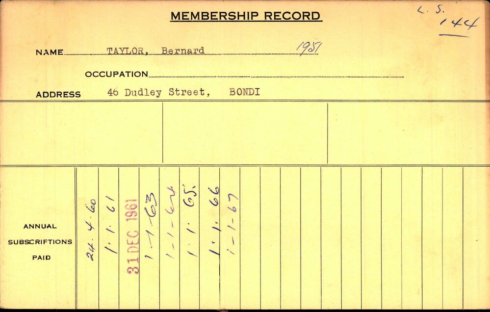 Members Records 1960-1967