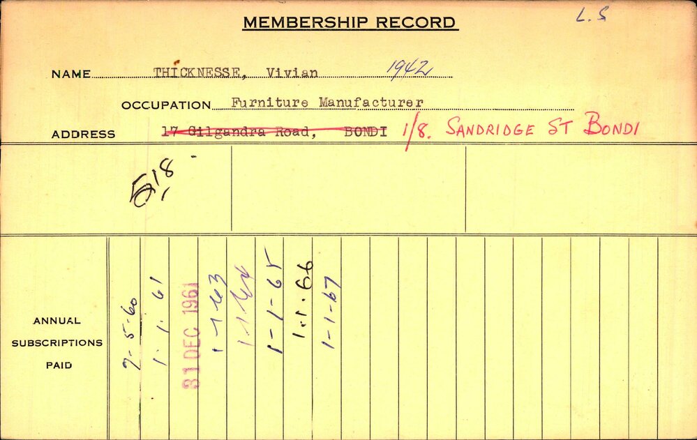 Members Records 1960-1967
