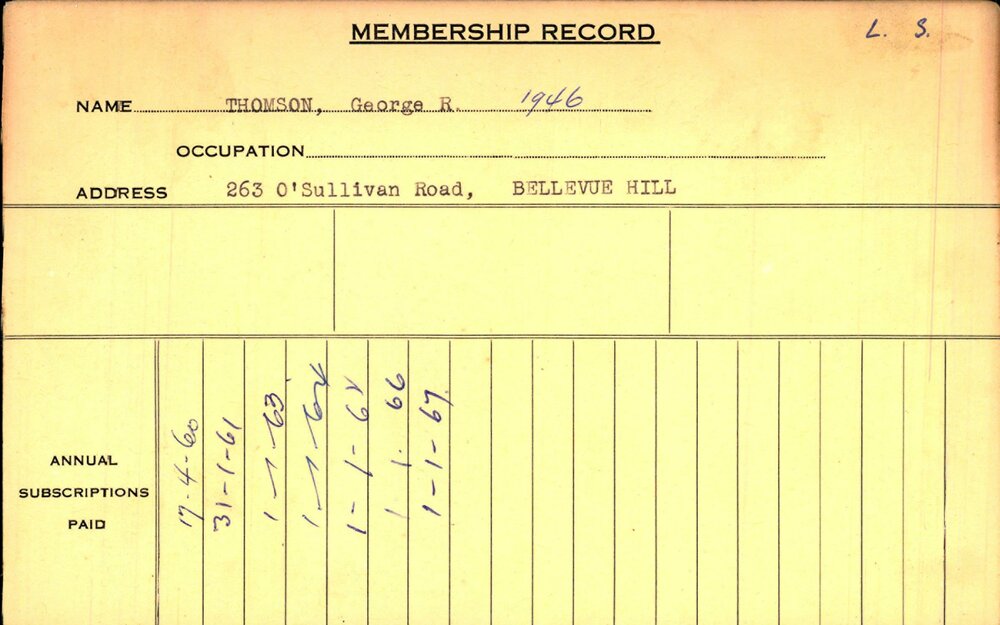 Members Records 1960-1967