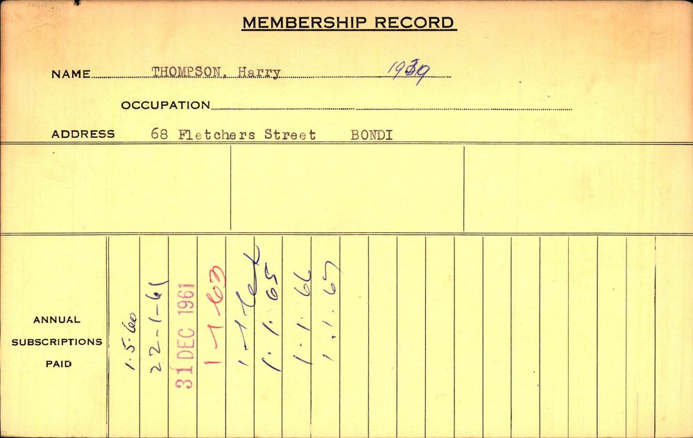 Members Records 1960-1967