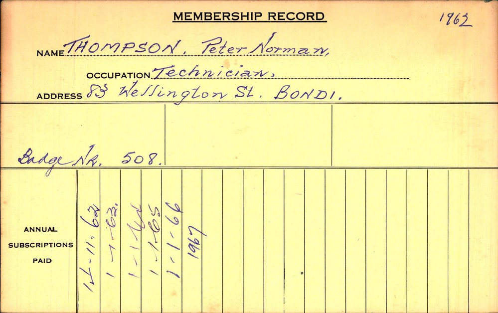Members Records 1960-1967