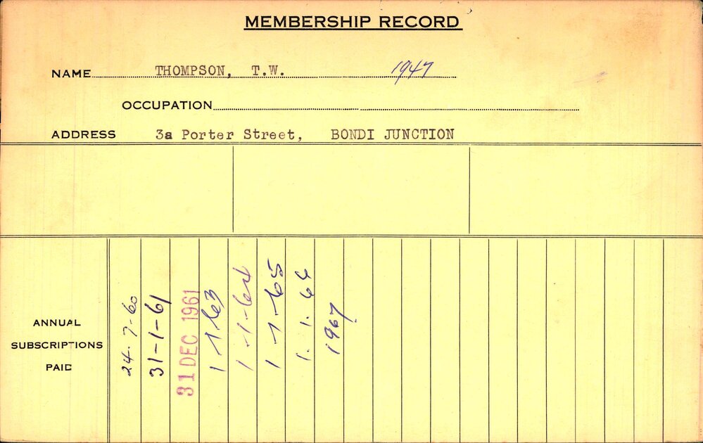 Members Records 1960-1967