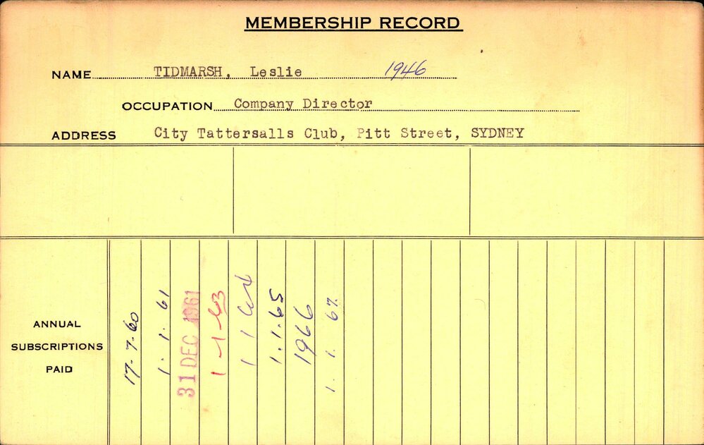 Members Records 1960-1967