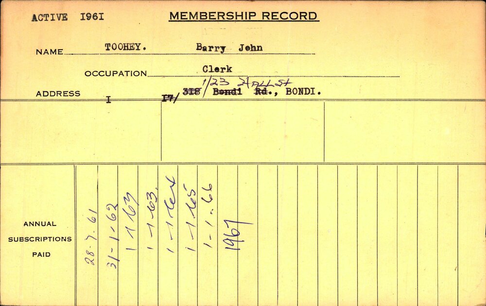 Members Records 1960-1967