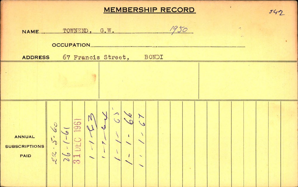 Members Records 1960-1967