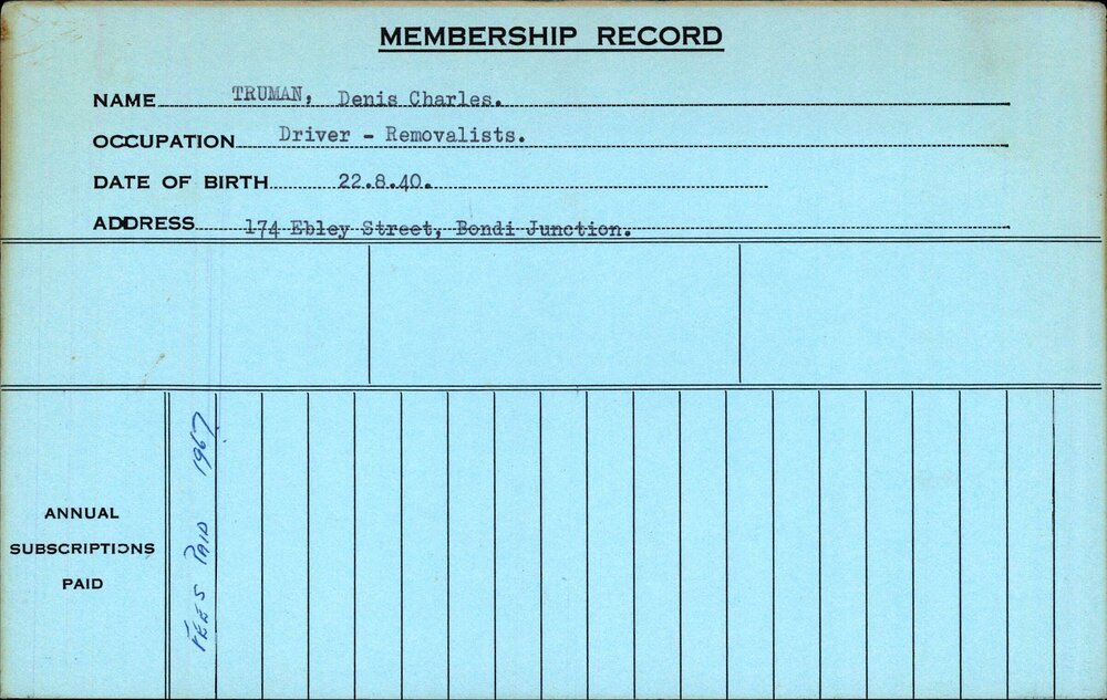 Members Records 1960-1967