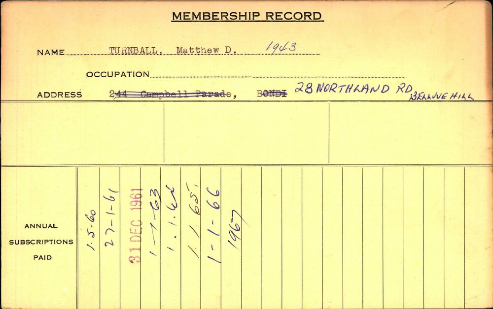 Members Records 1960-1967