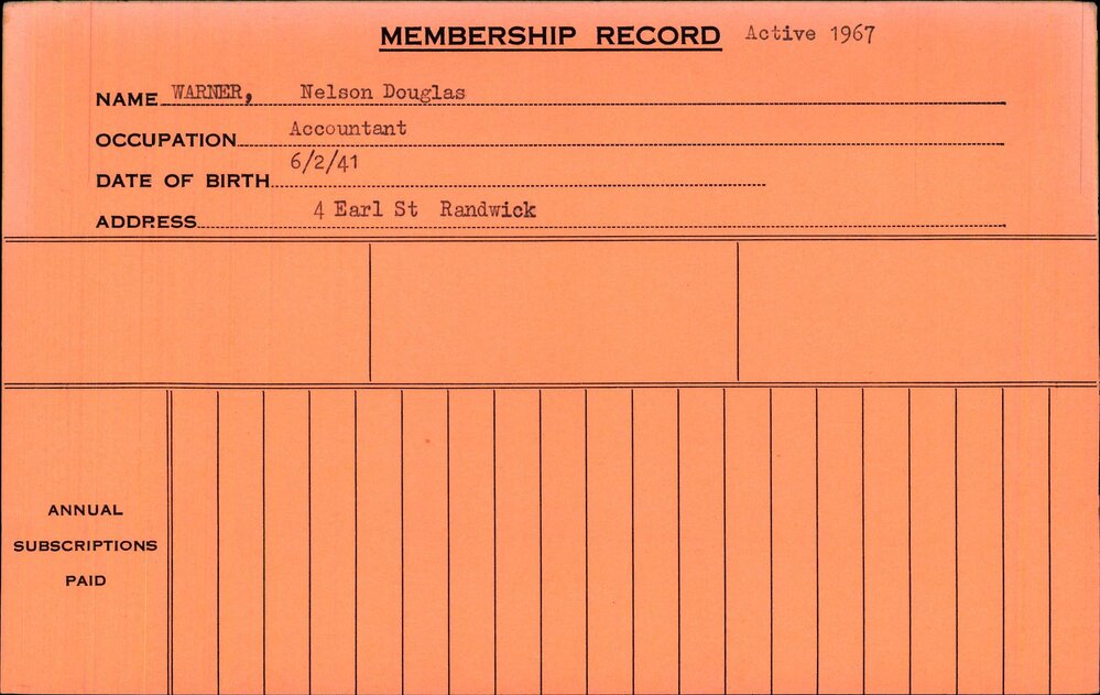 Members Records 1960-1967