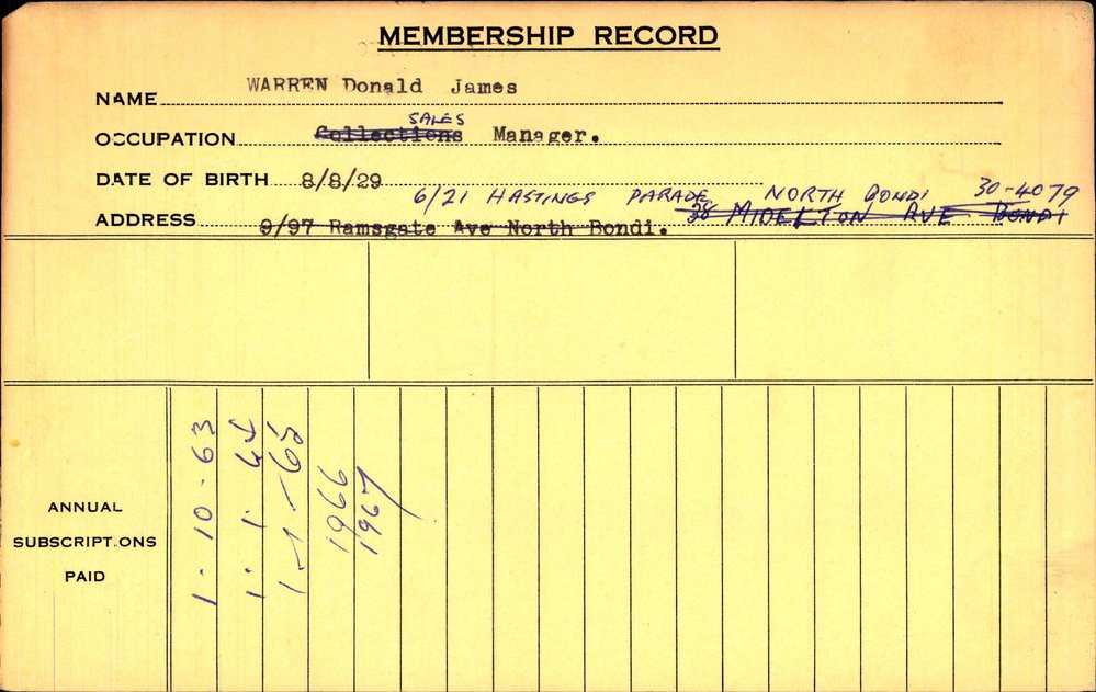 Members Records 1960-1967