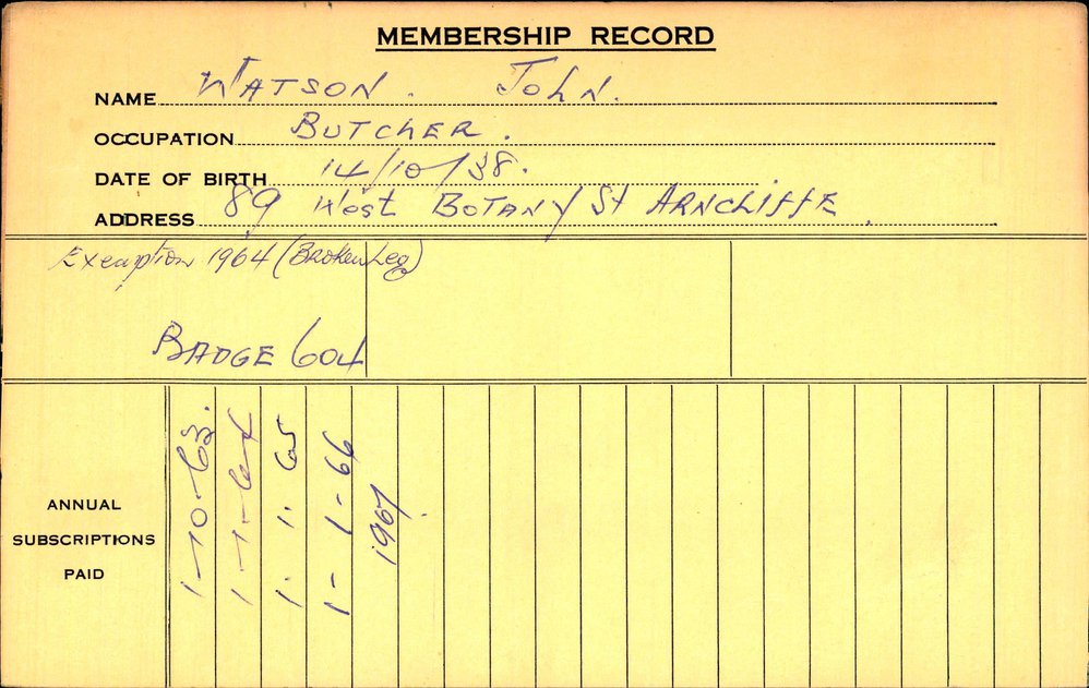 Members Records 1960-1967