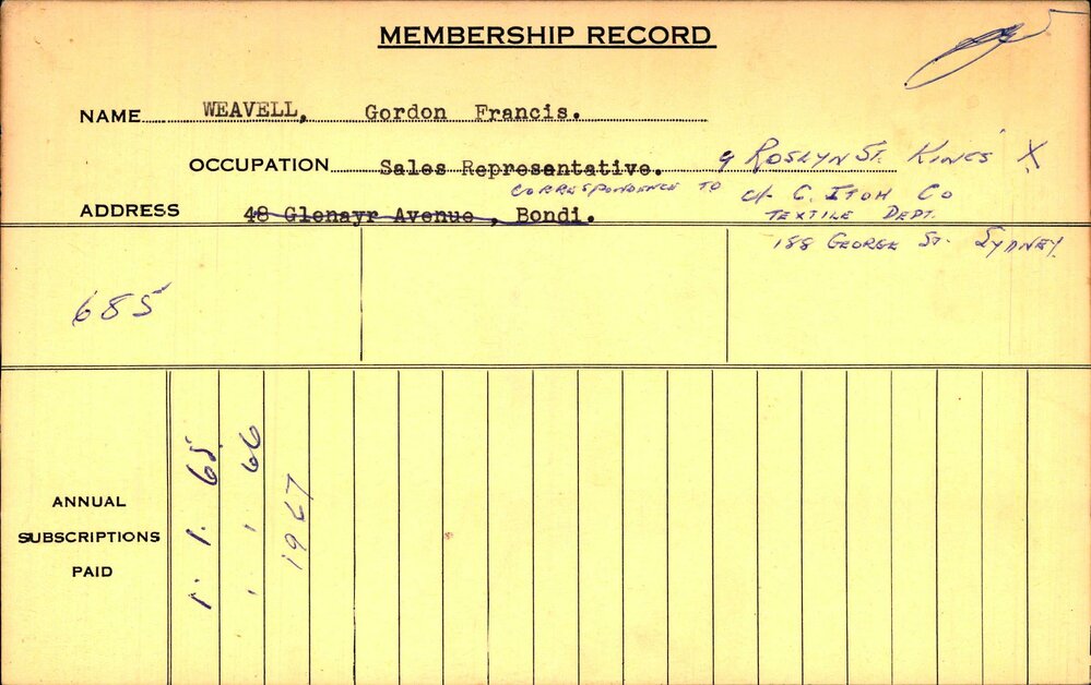 Members Records 1960-1967