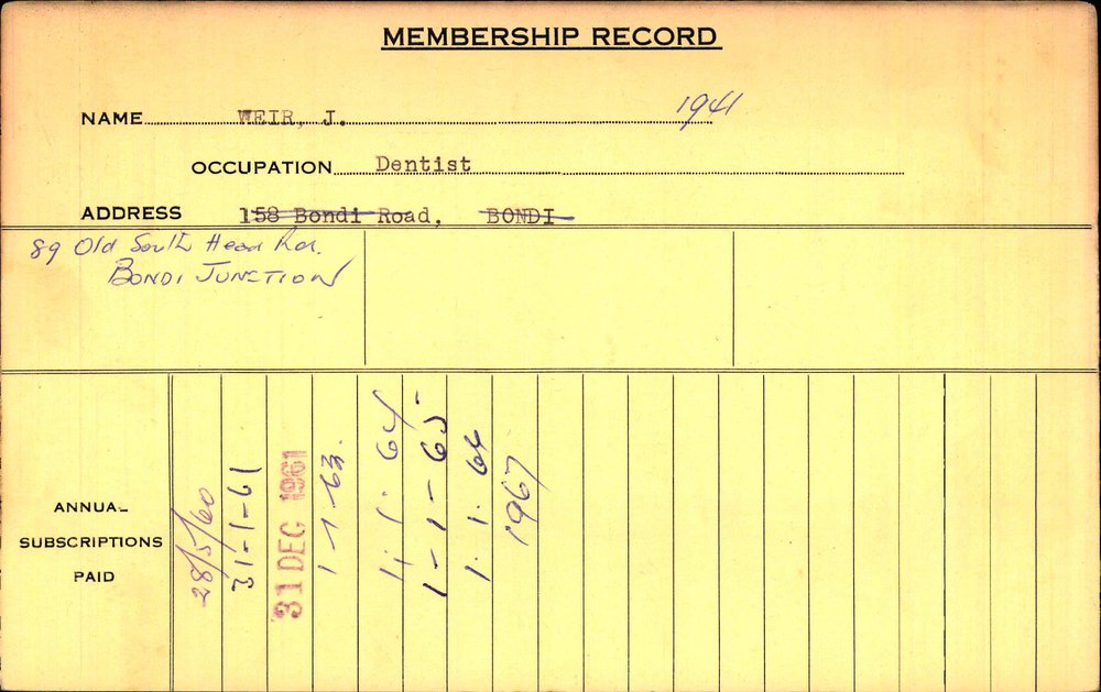 Members Records 1960-1967