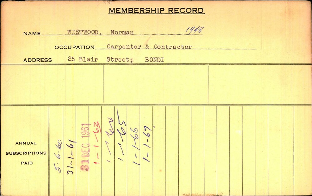 Members Records 1960-1967