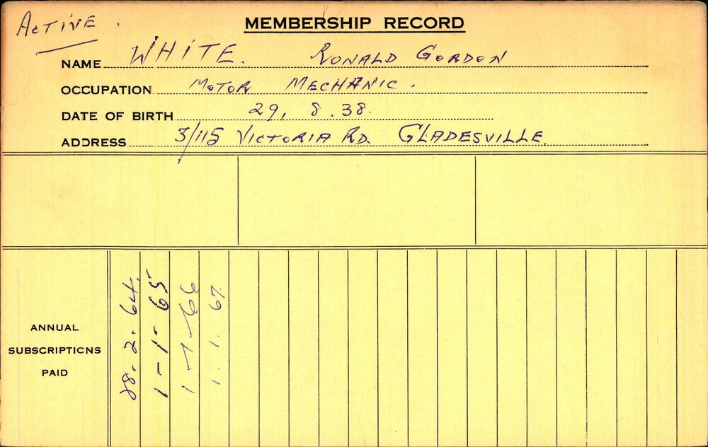 Members Records 1960-1967