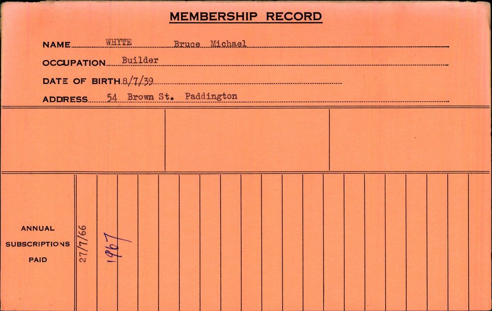 Members Records 1960-1967
