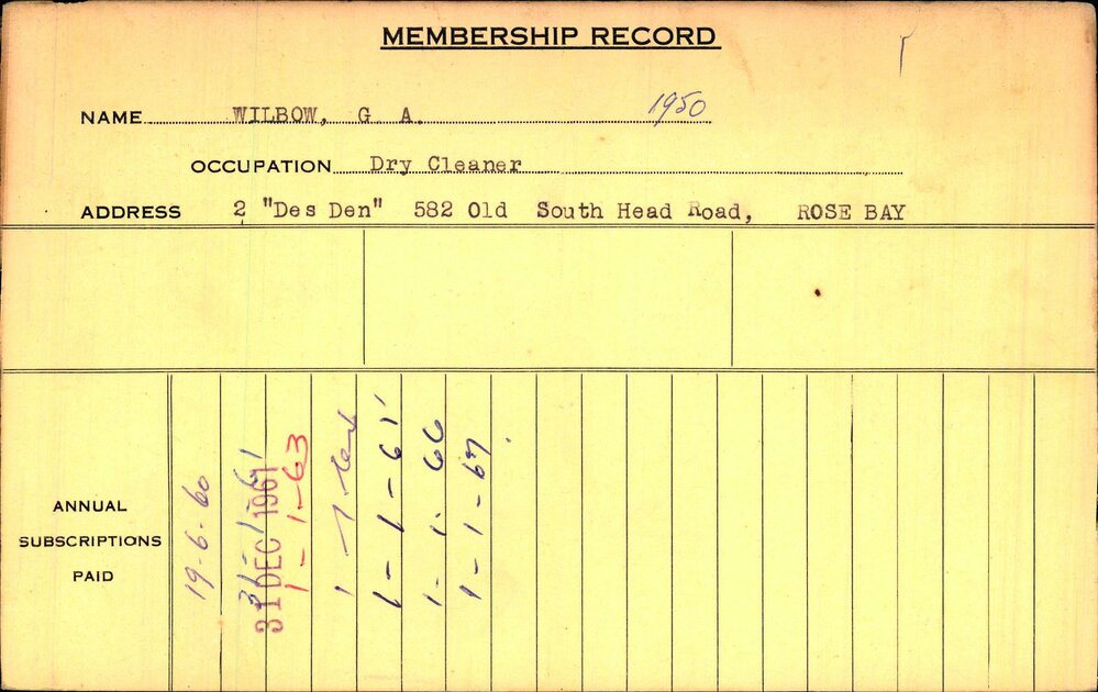 Members Records 1960-1967