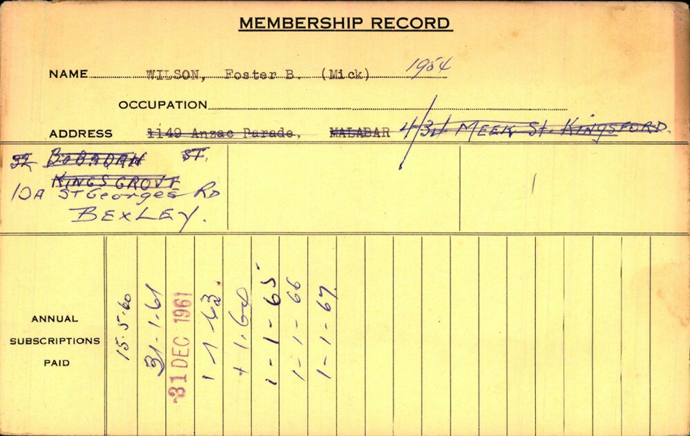 Members Records 1960-1967