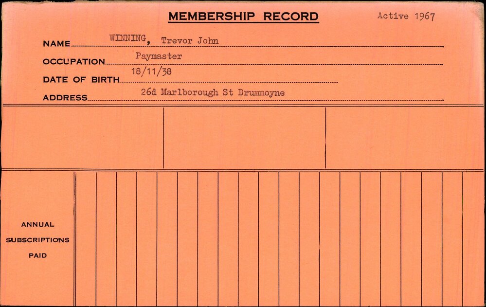 Members Records 1960-1967