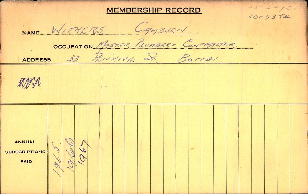 Members Records 1960-1967