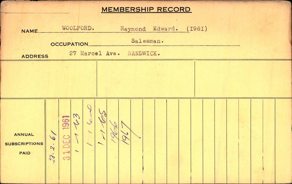 Members Records 1960-1967