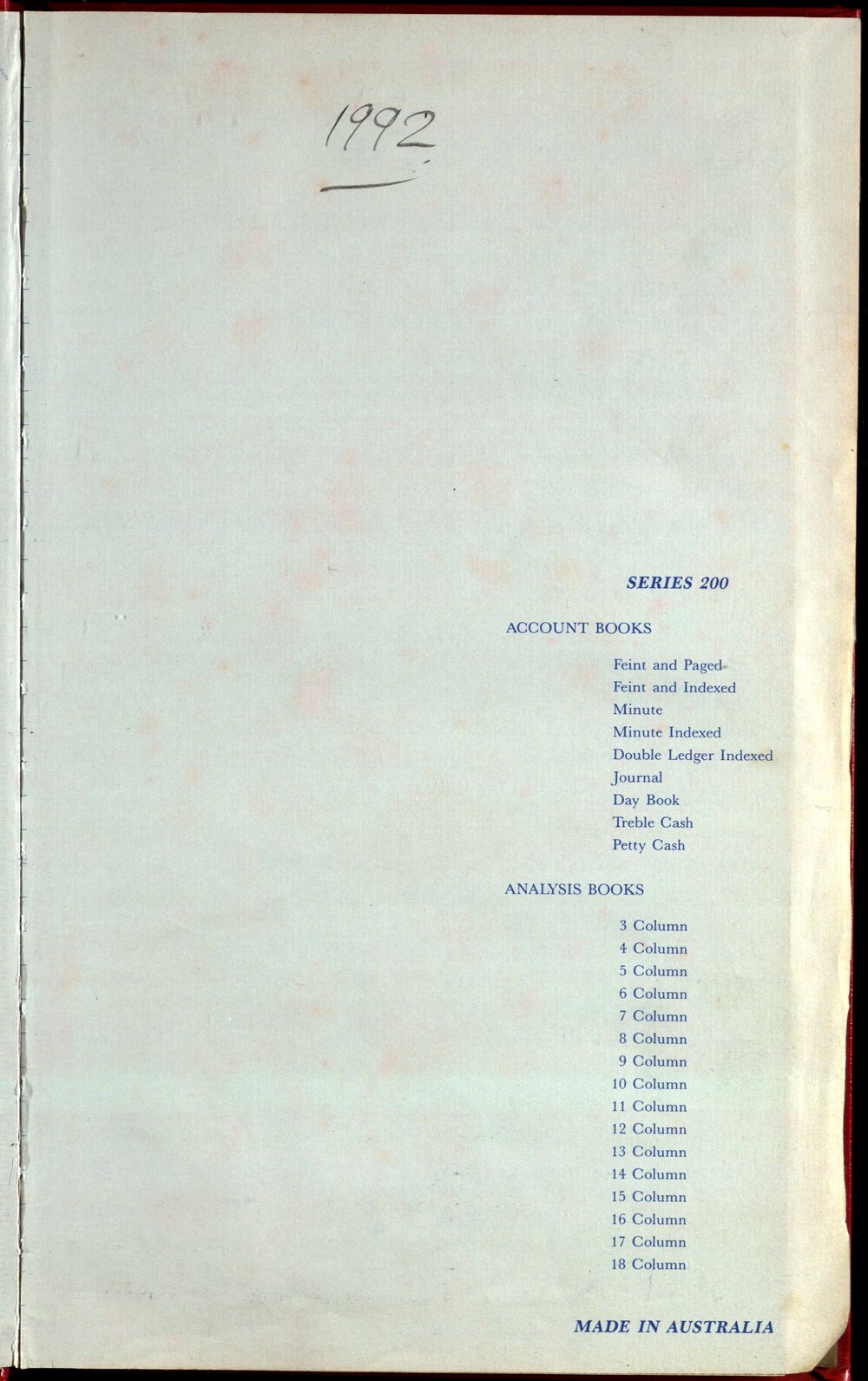 Seasons Records 1992