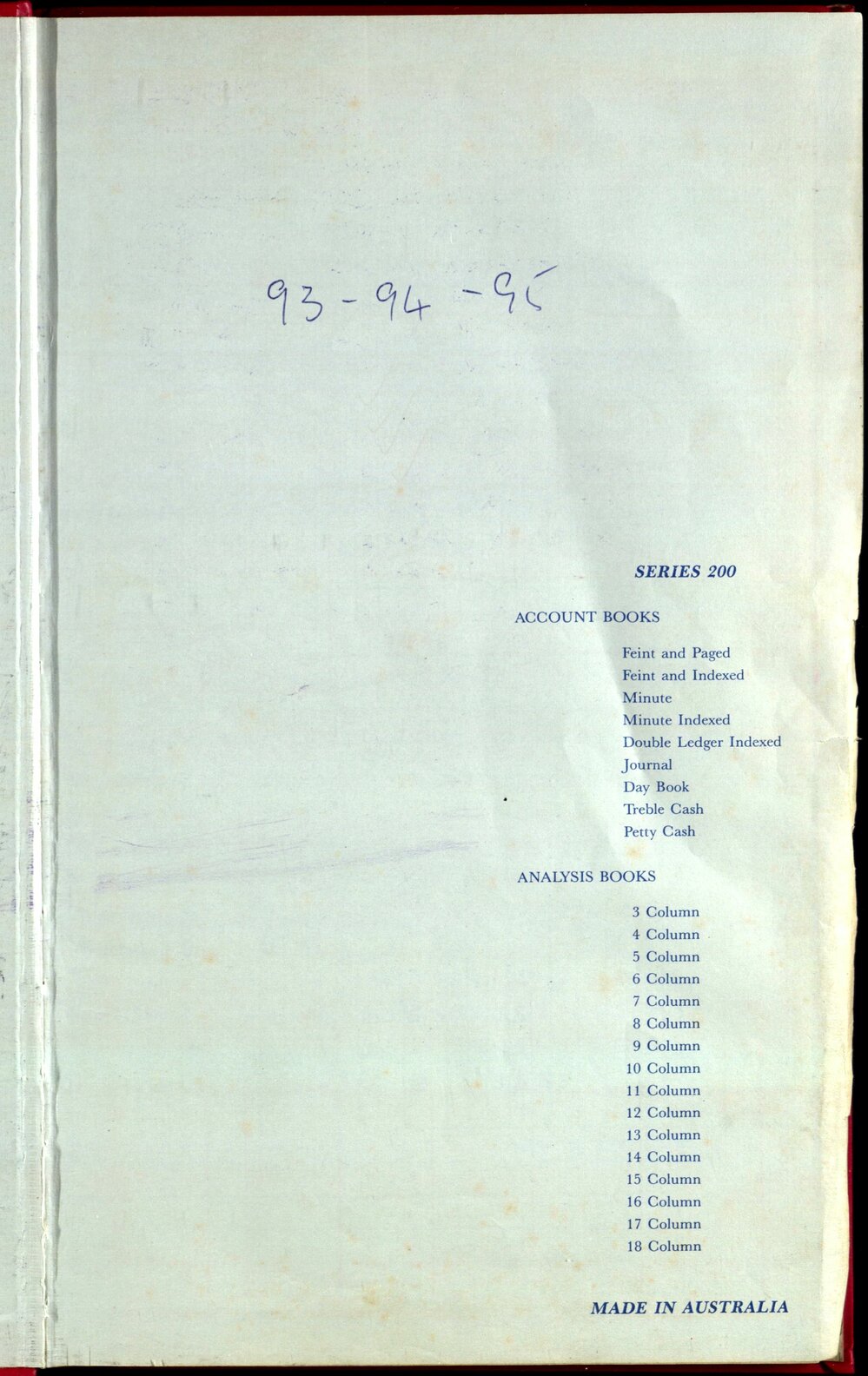 Seasons Records 1993-95