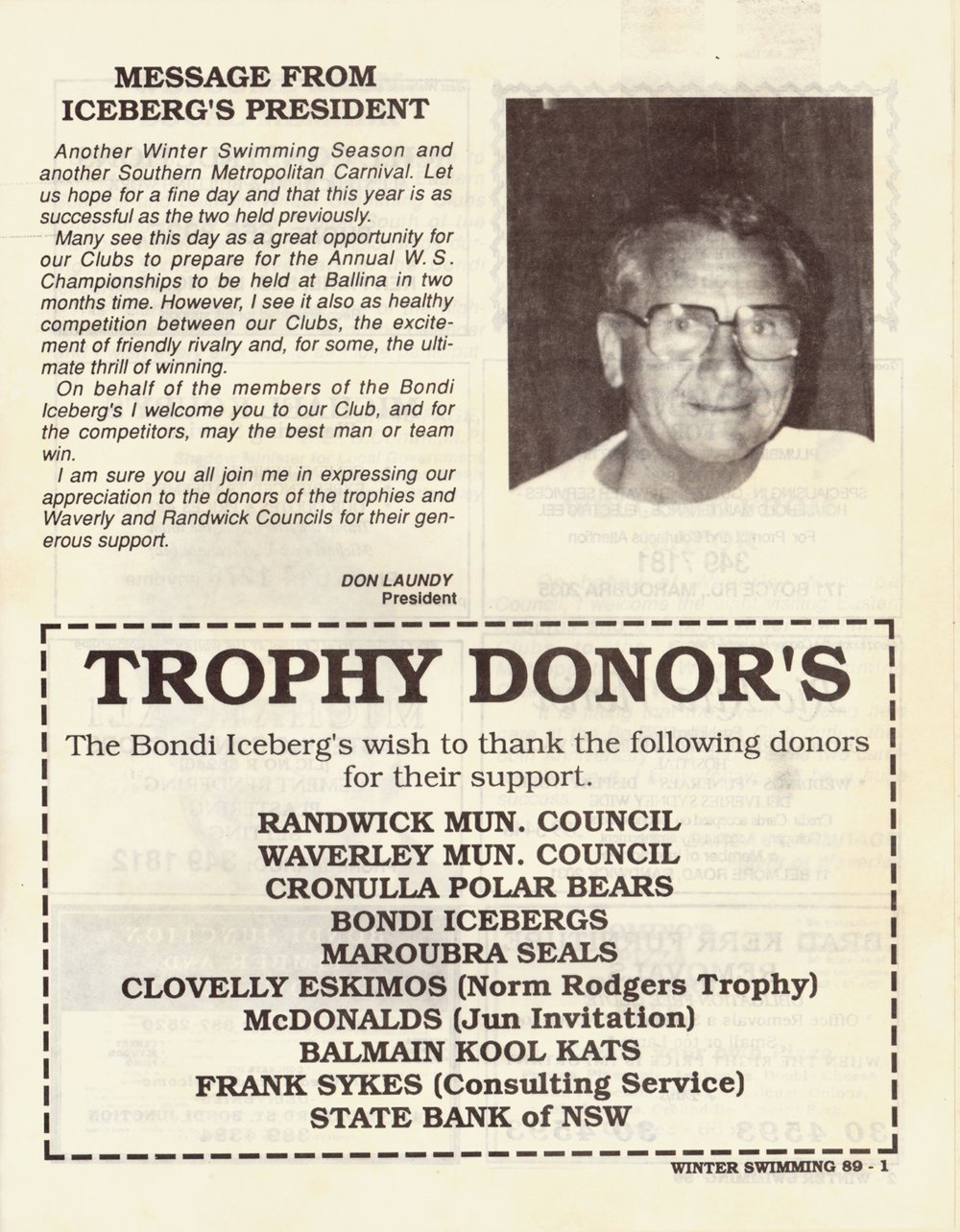 Southern Metropolitan Program 1989