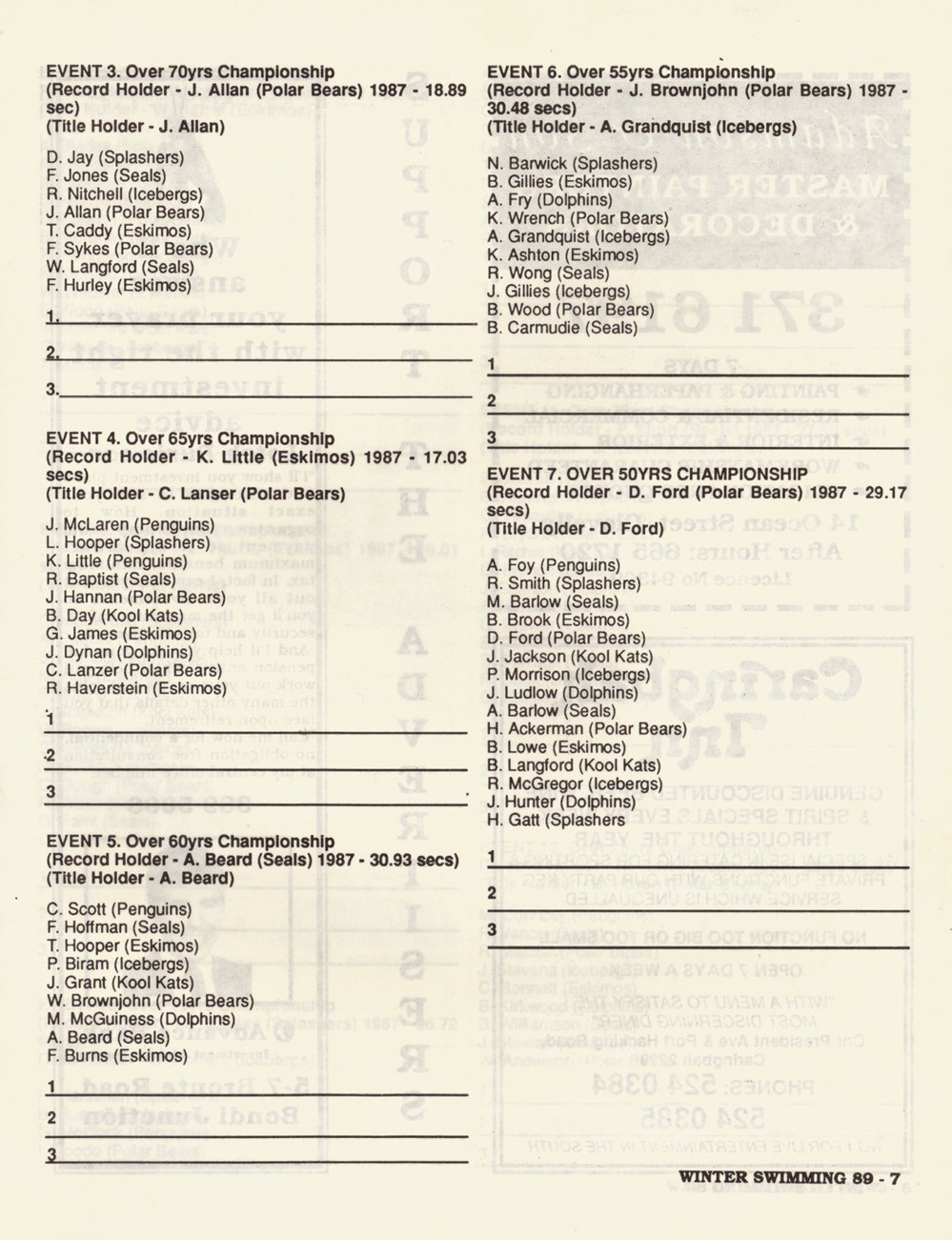 Southern Metropolitan Program 1989
