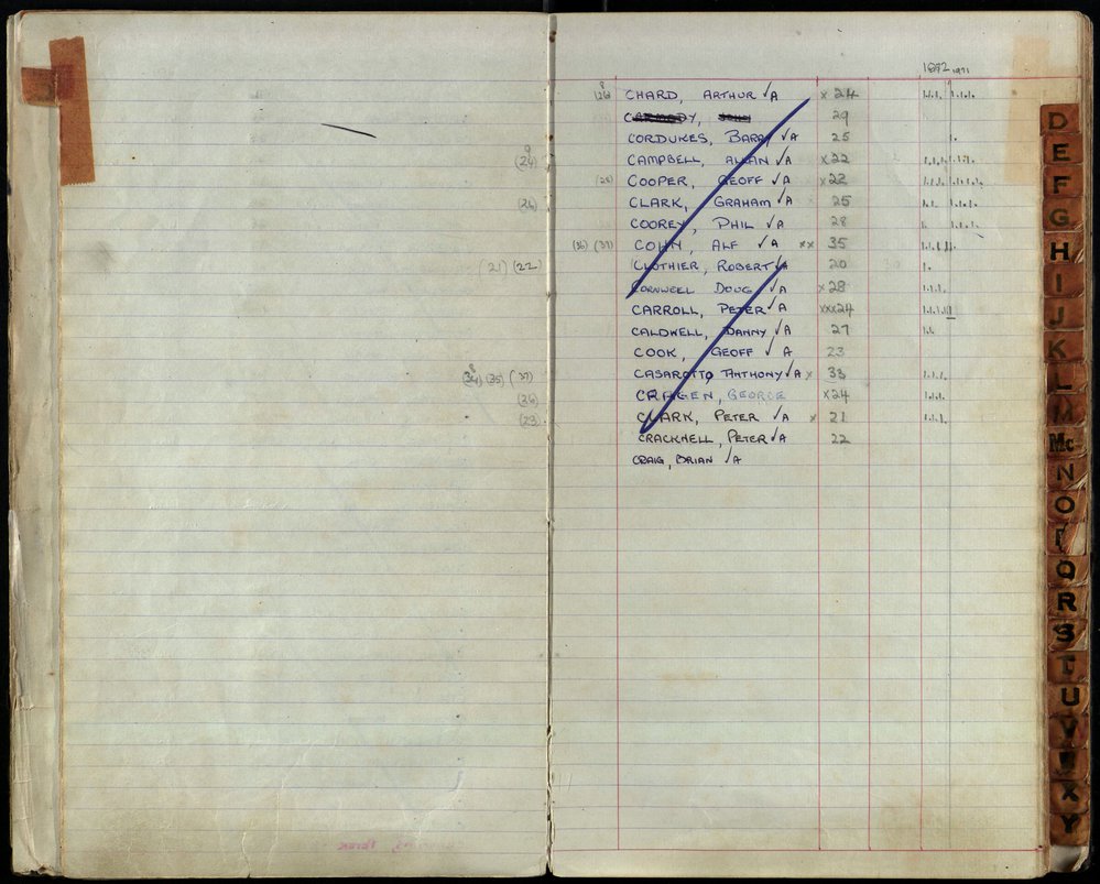 BIC Season Swim Records 1971-1973