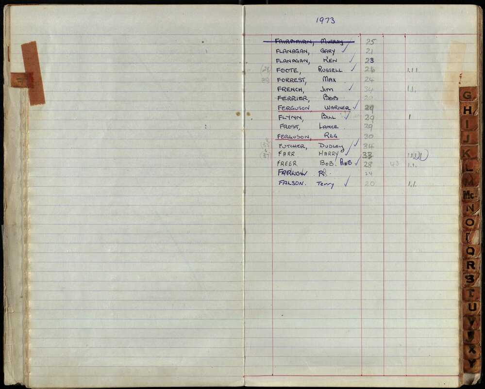 BIC Season Swim Records 1971-1973