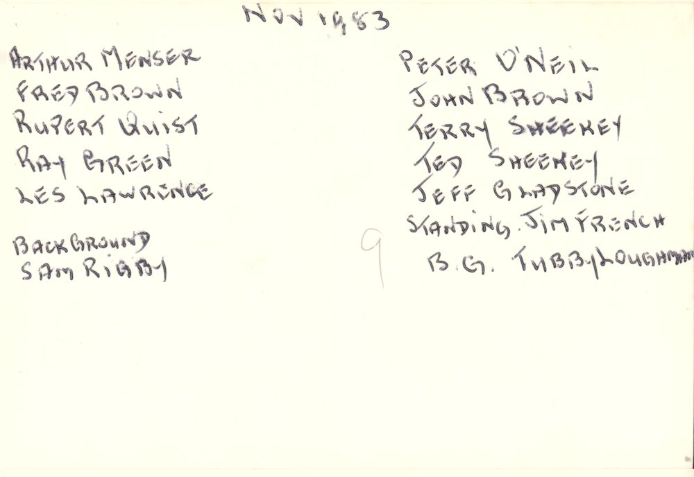 Club Sunday Table November 1983