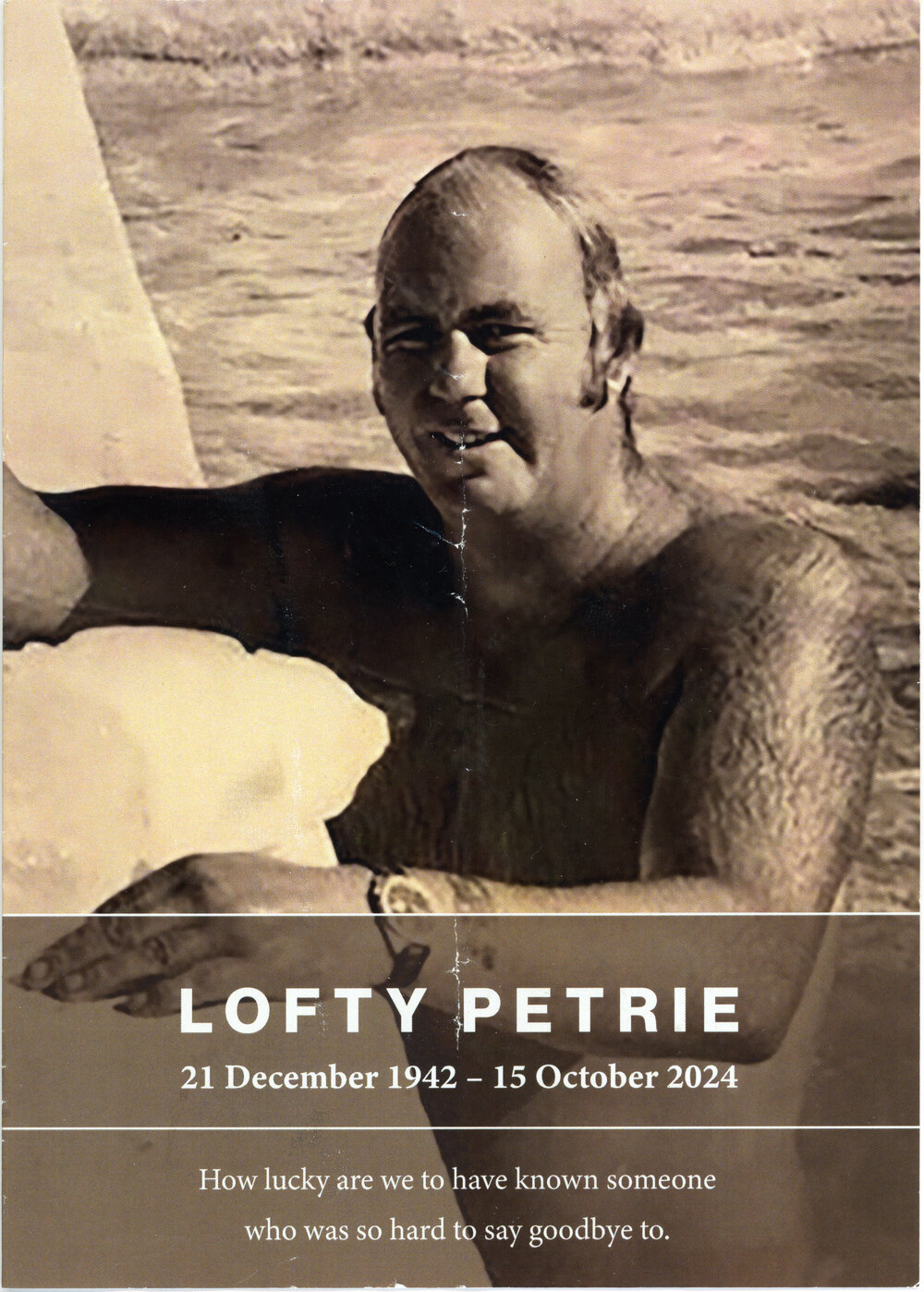 Lofty's Funeral program and momento