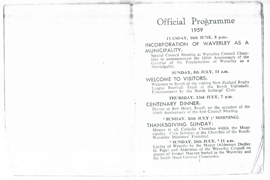 Waverley Winter Swimming Carnival 1959