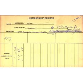 Members Records 1960-1967